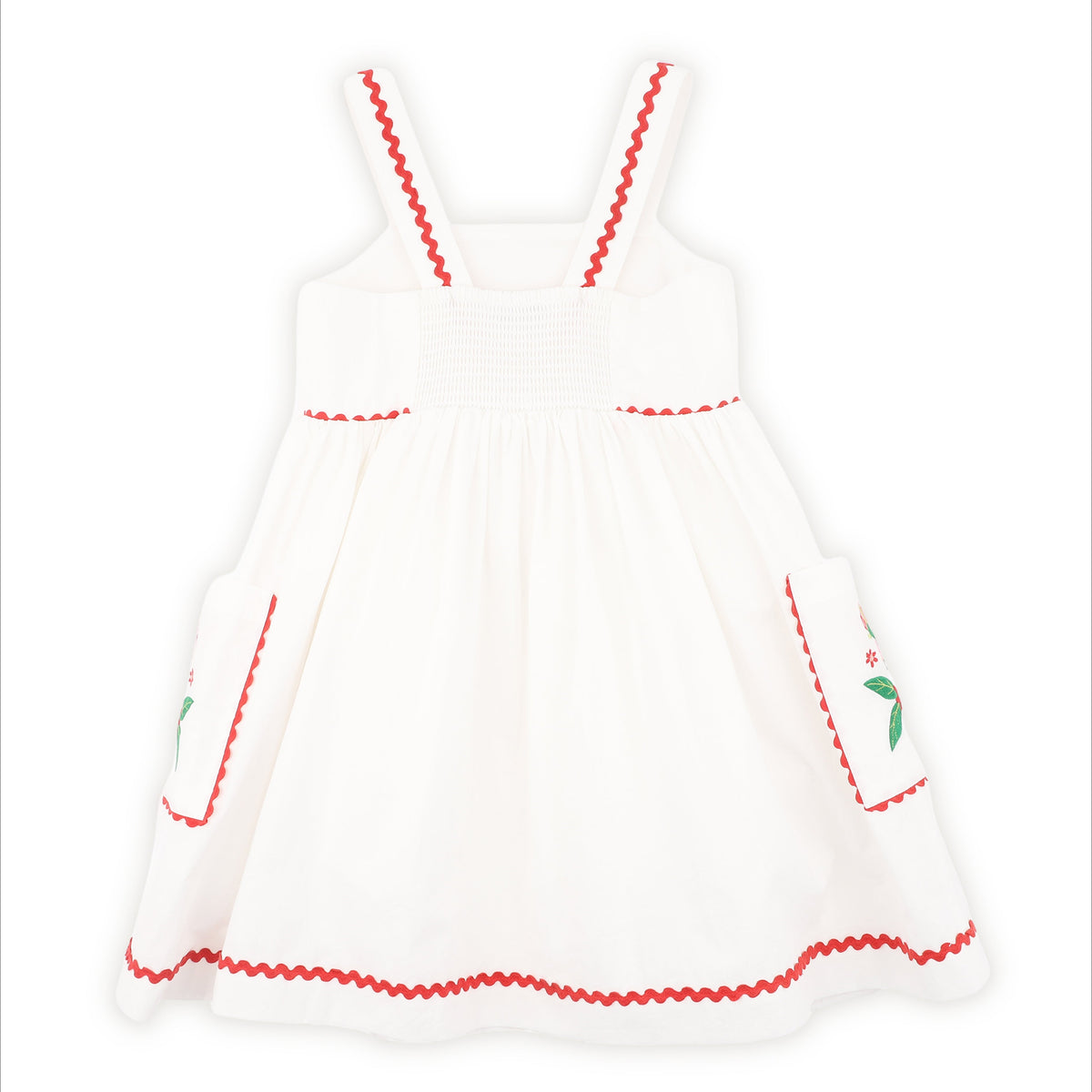 FESTIVE RIC RAC POCKET DRESS 2-7Y