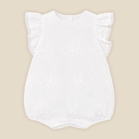 3D FLORAL EMB. ROMPER