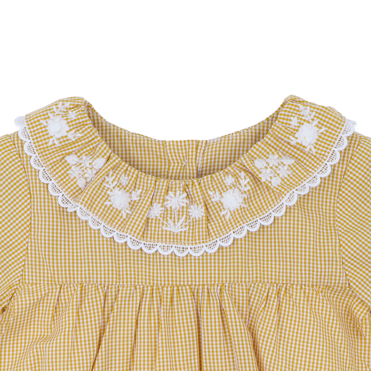 WINNIE EMB. GINGHAM OVERLAY DRESS