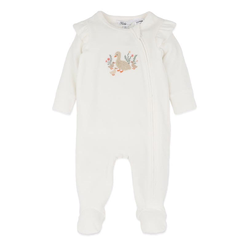 EMMY VELOUR ZIP ONESIE