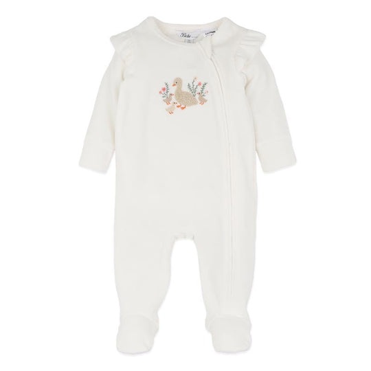 EMMY VELOUR ZIP ONESIE
