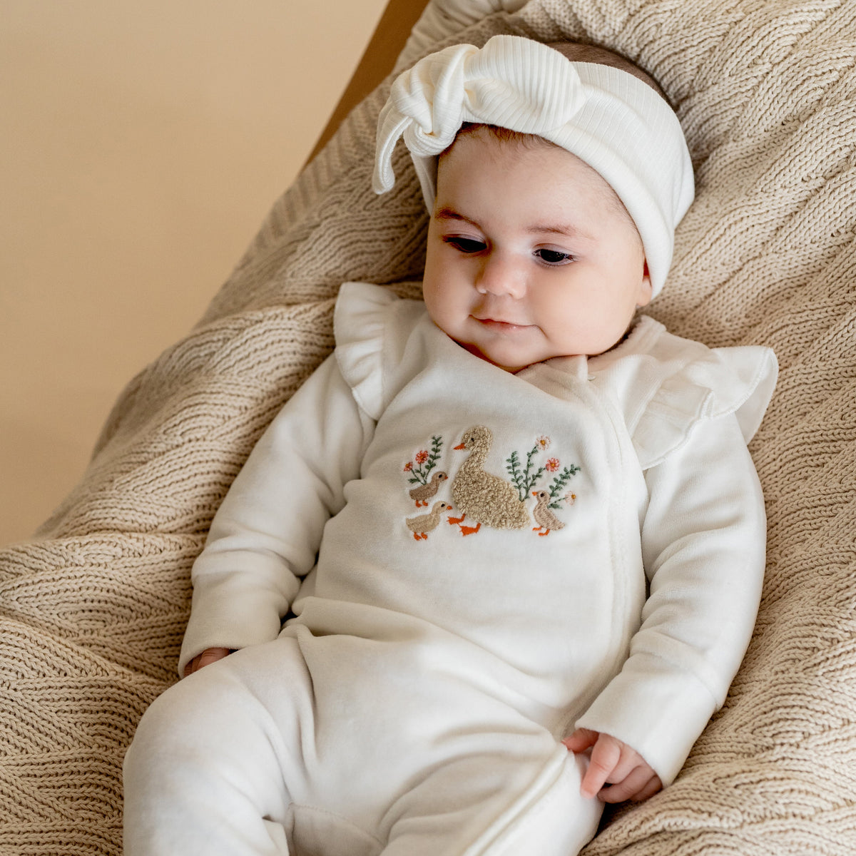 EMMY VELOUR ZIP ONESIE