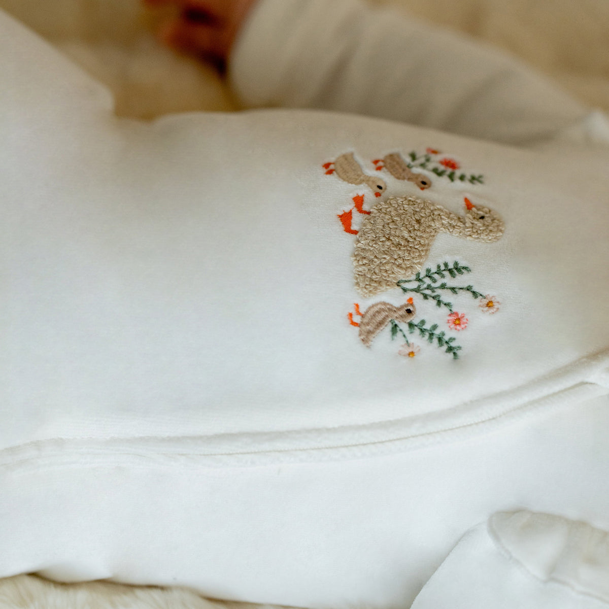 EMMY VELOUR ZIP ONESIE