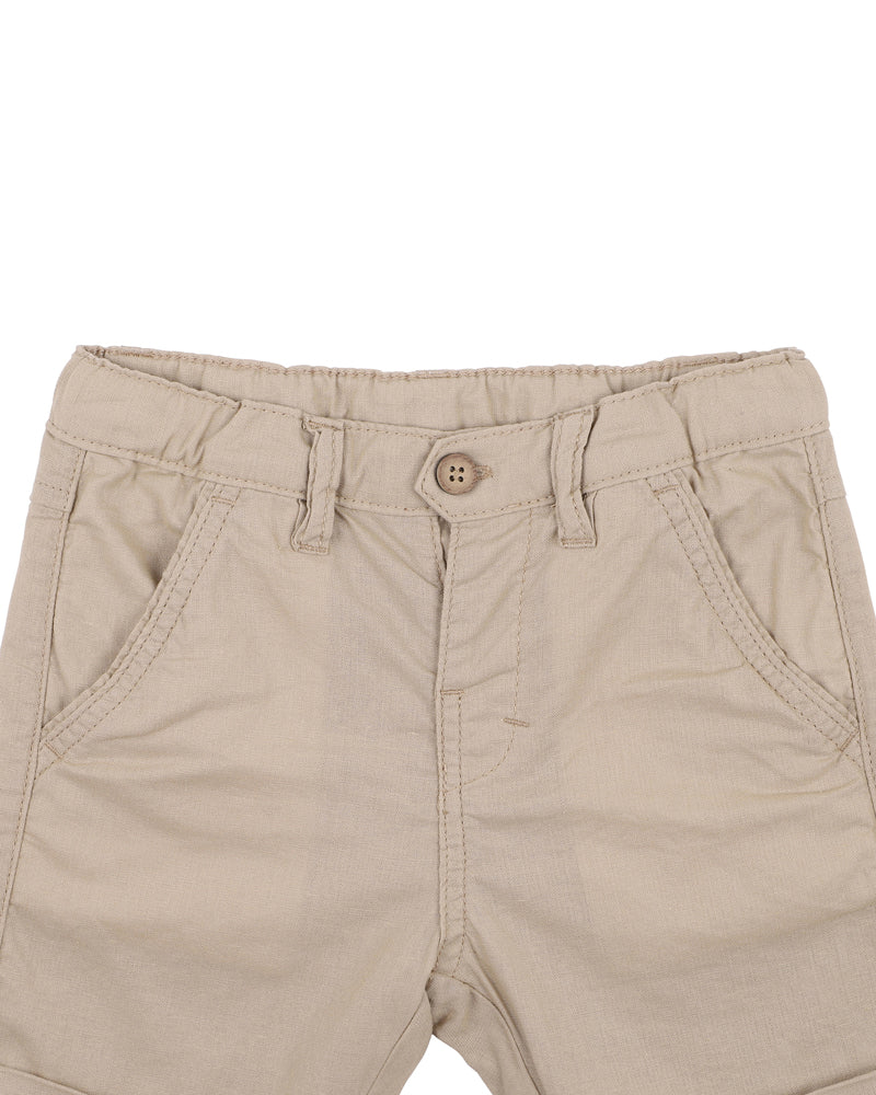 Stone Linen Blend Shorts | 3-7