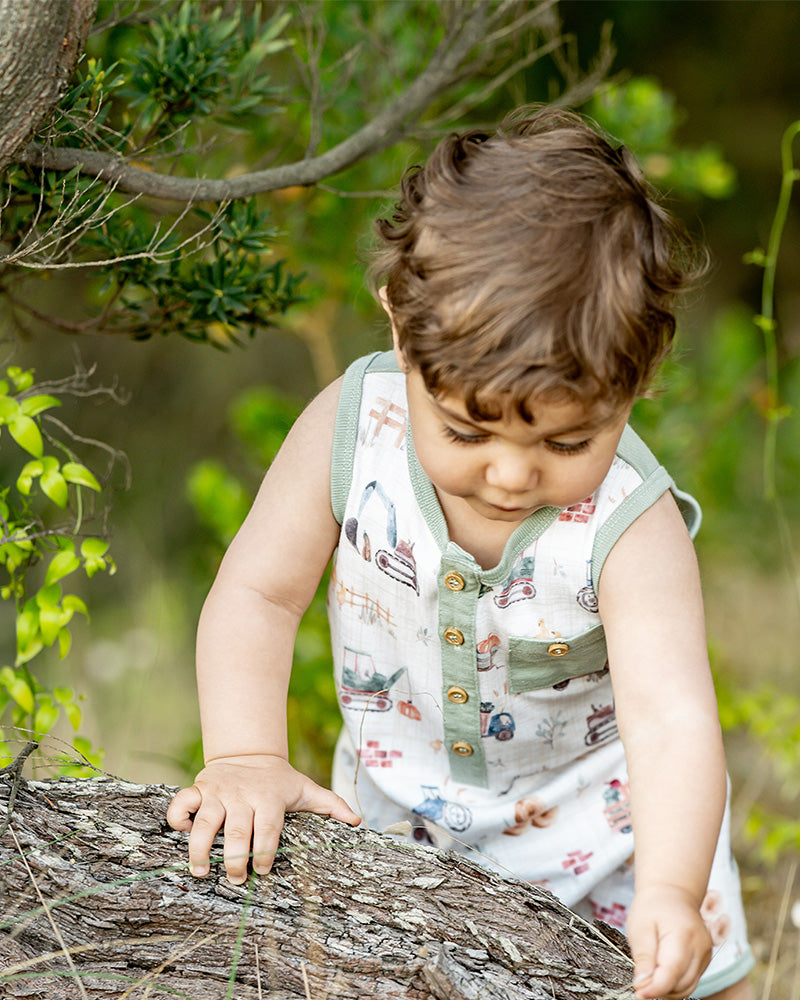 Clayton Print Sheep Romper