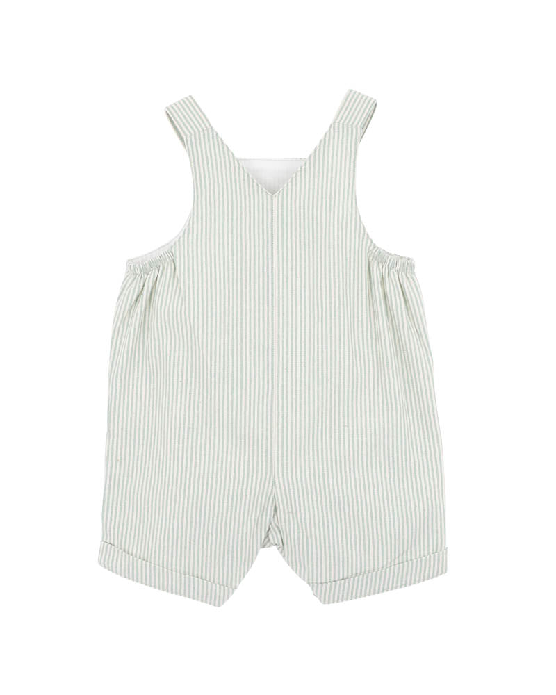 Roman Green Stripe Overalls