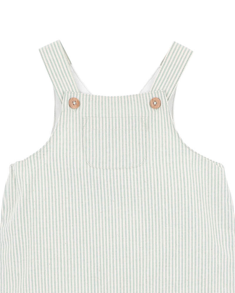 Roman Green Stripe Overalls