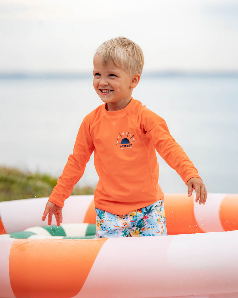 Boys Burnt Orange LS Rash Top