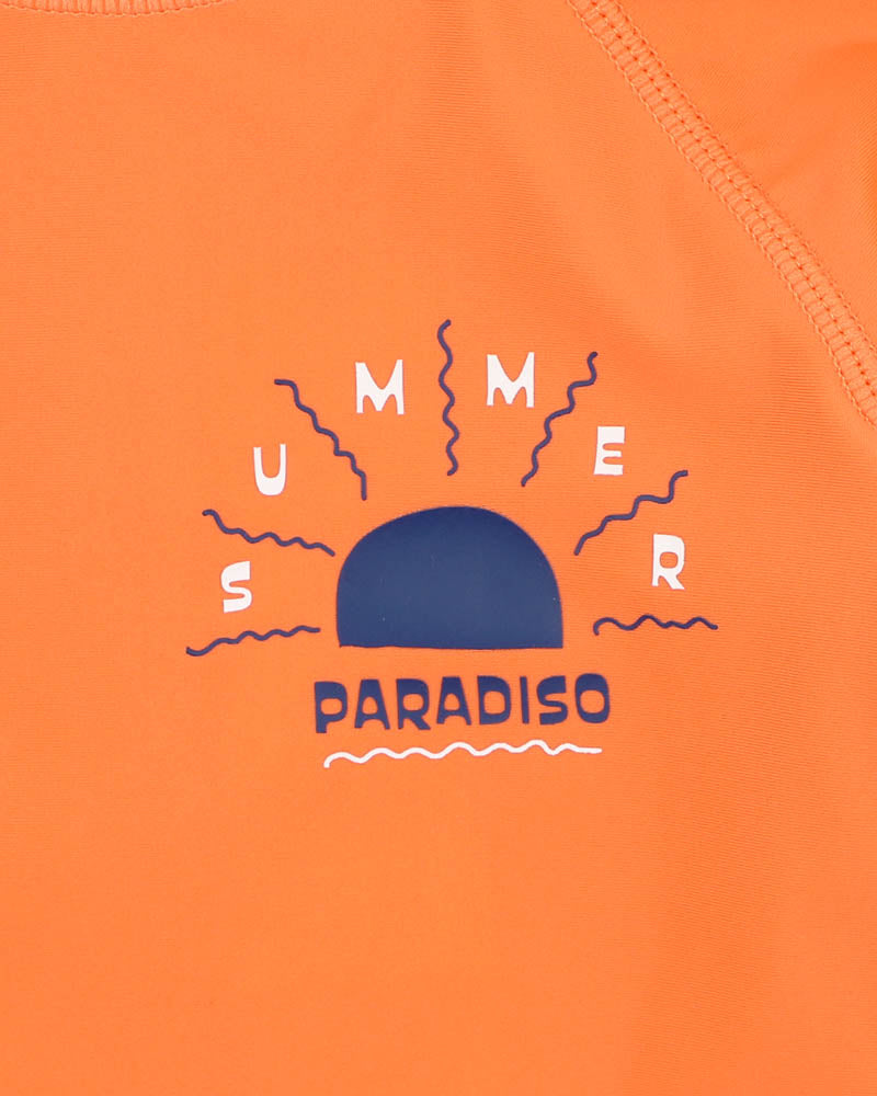 Boys Burnt Orange LS Rash Top