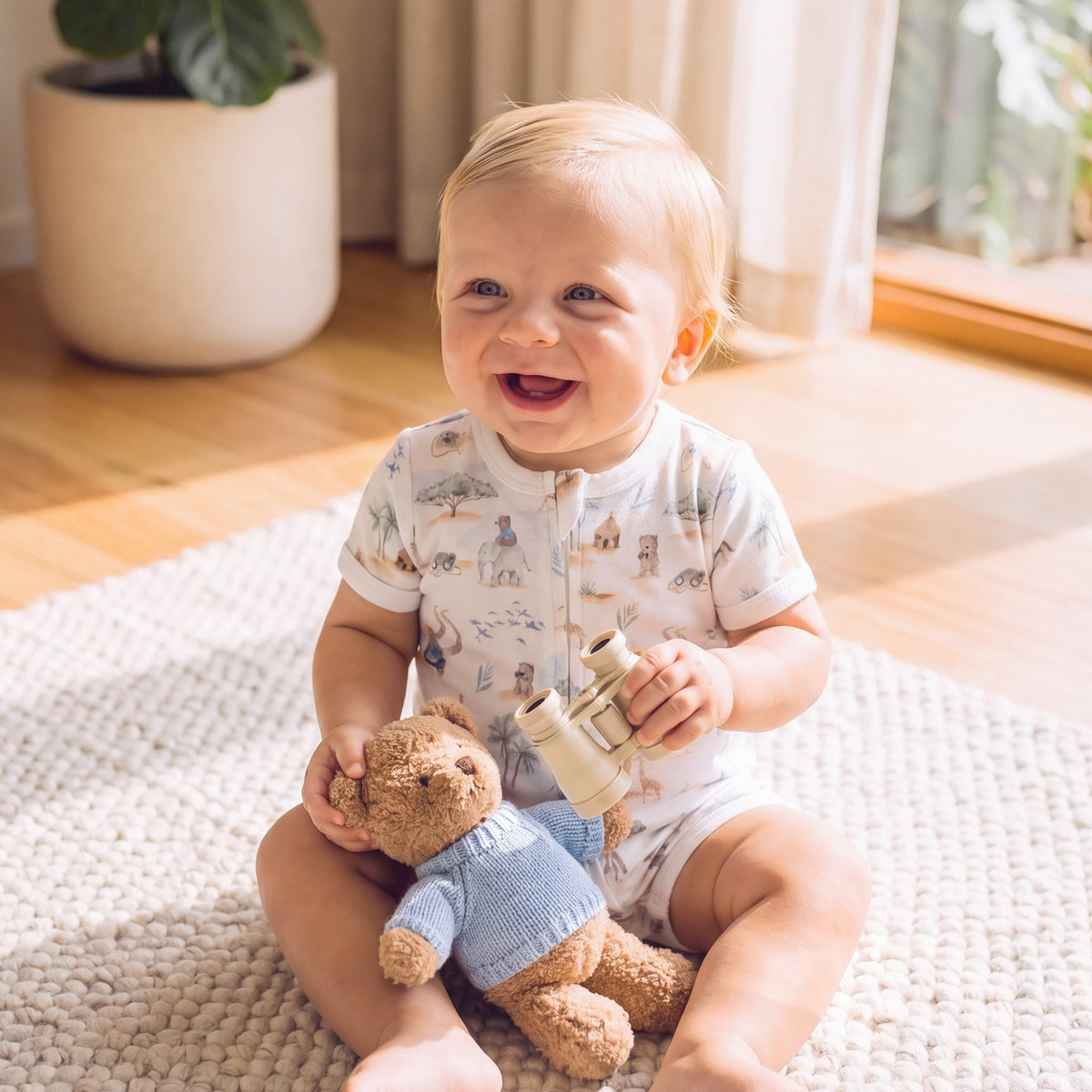 BRADY ORGANIC SS ZIP ROMPER