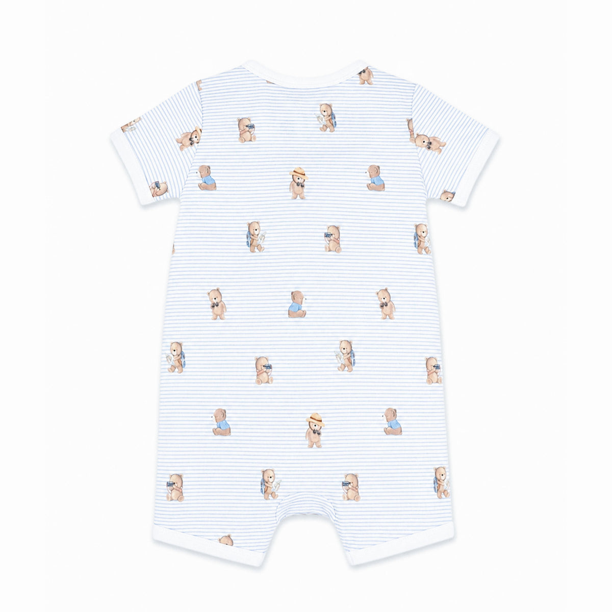 BRADY STRIPE ORGANIC SS  ZIP ROMPER