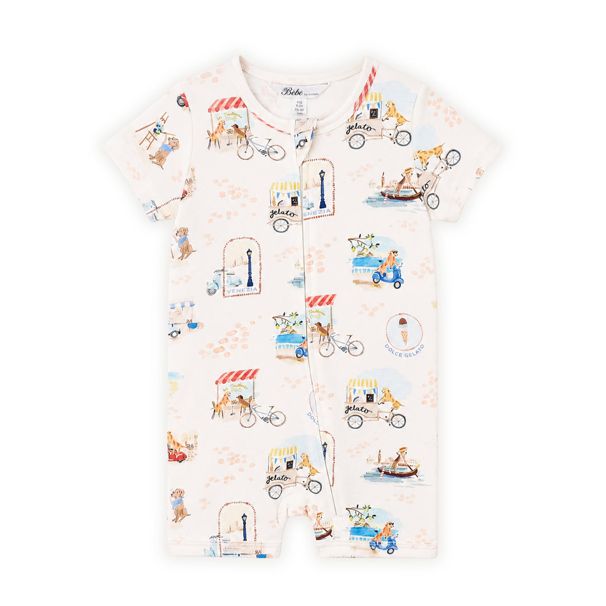 ALEXI ORGANIC SS ZIP ROMPER