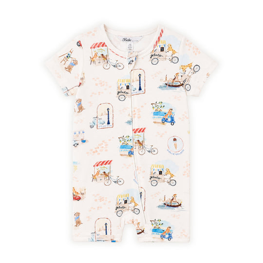 ALEXI ORGANIC SS ZIP ROMPER