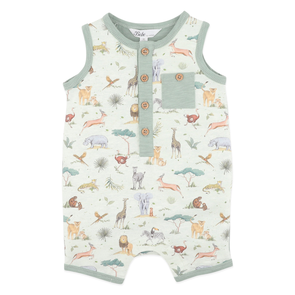 SWAY PRINT ELEPHANT ROMPER