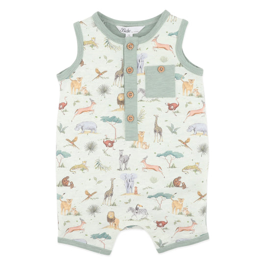 SWAY PRINT ELEPHANT ROMPER