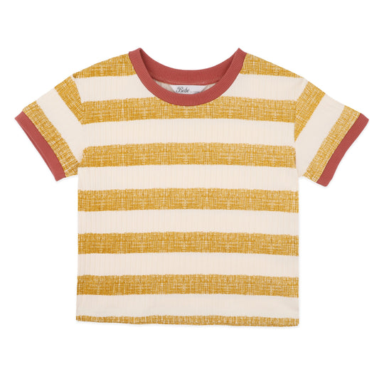 SWAY ORGANIC STRIPE WIDE RIB TEE 3-5Y