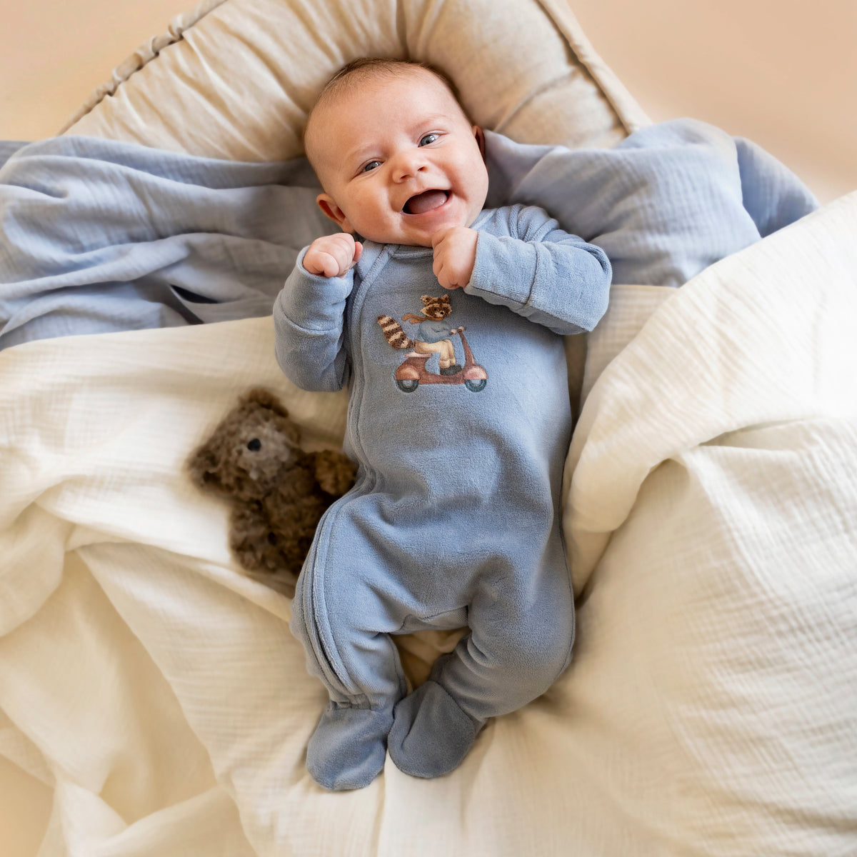 ALVIN VELOUR ZIP ONESIE