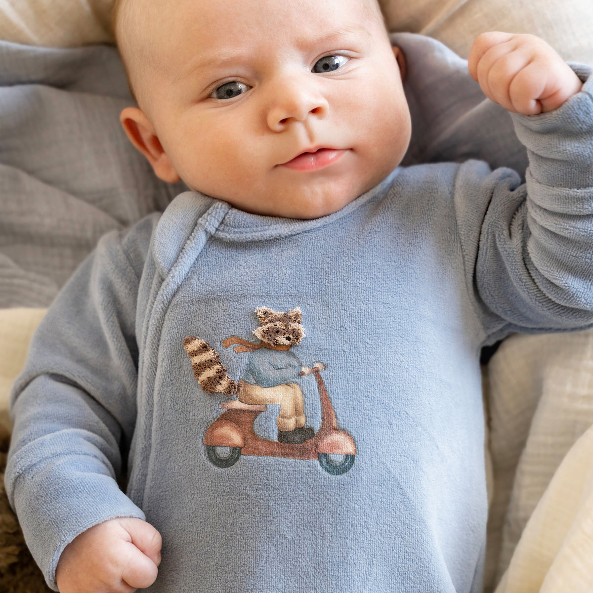ALVIN VELOUR ZIP ONESIE