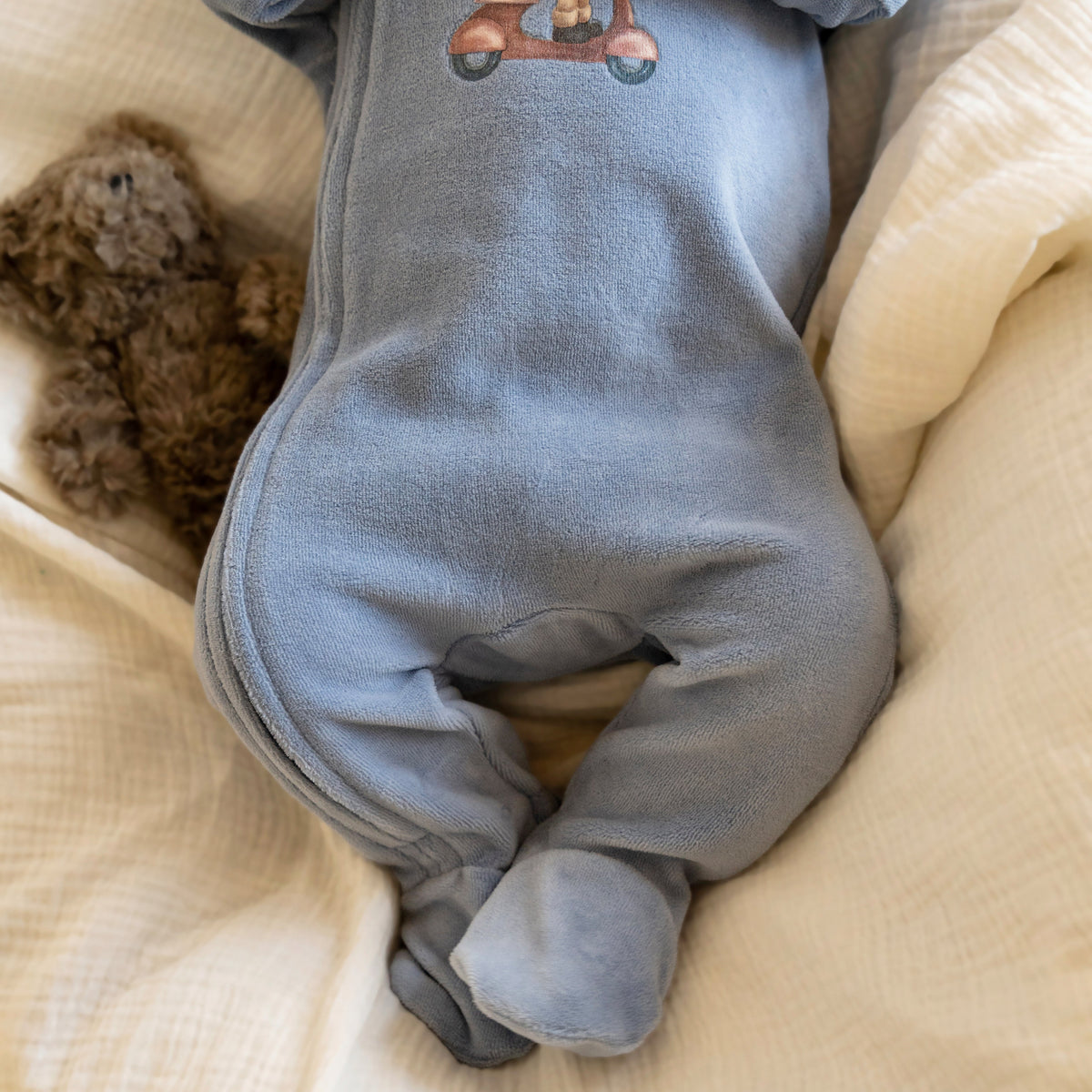 ALVIN VELOUR ZIP ONESIE