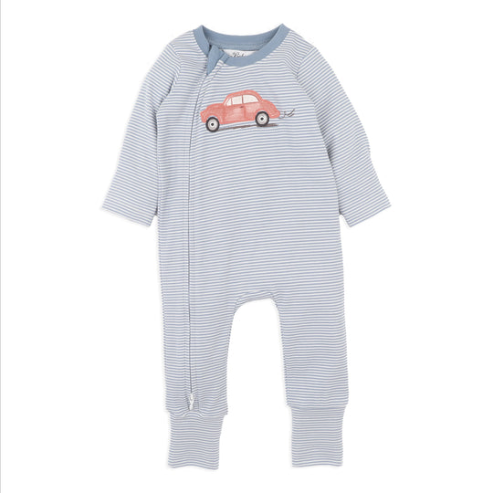 ALVIN STRIPE ORGANIC LS ZIPSUIT