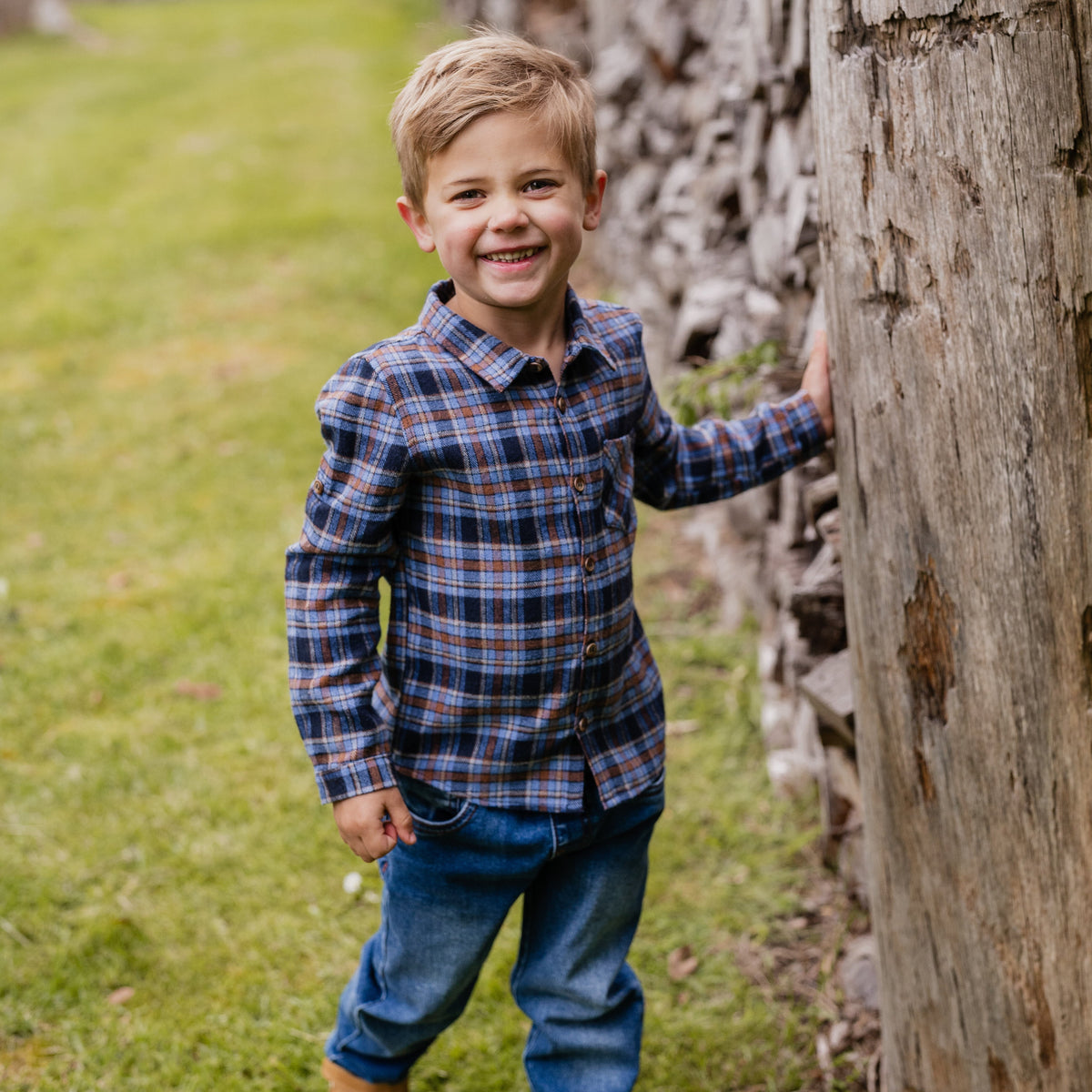 HUNTER CHECK LS SHIRT 3-5 YRS