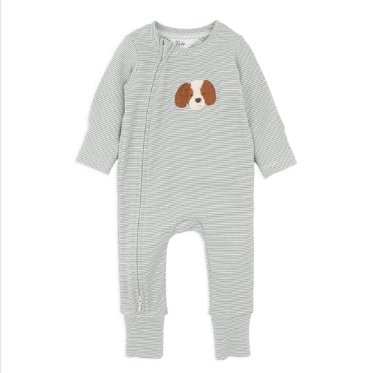 OTTO STRIPE ORGANIC LS ZIPSUIT