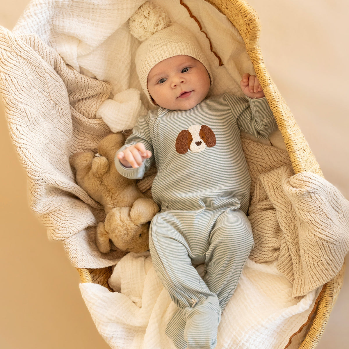 OTTO STRIPE ORGANIC LS ZIPSUIT