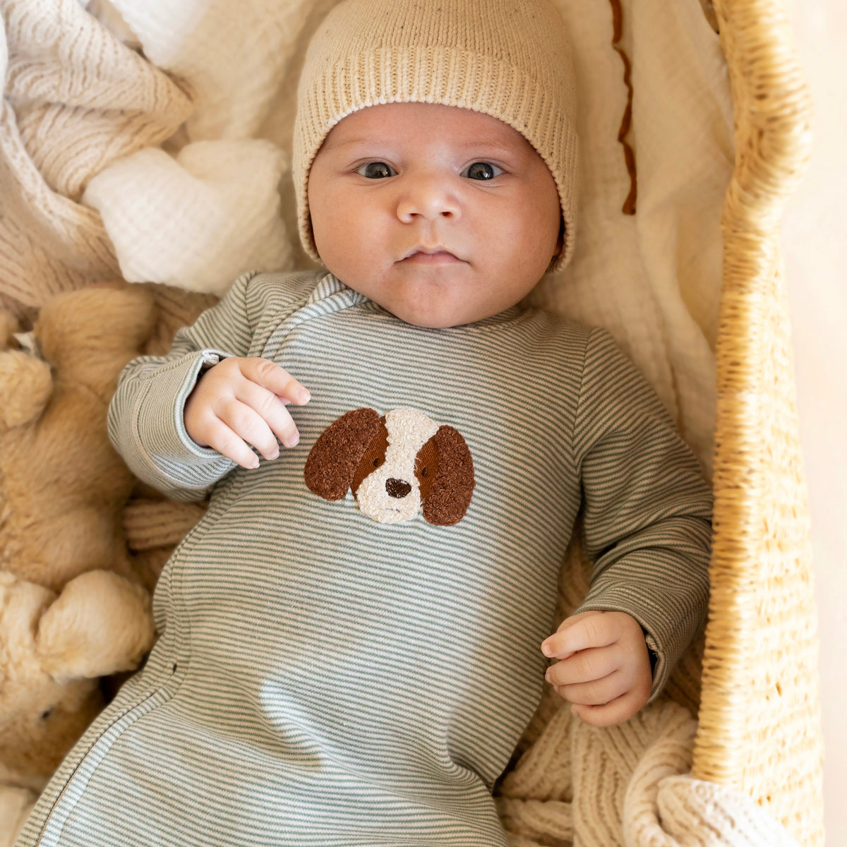 OTTO STRIPE ORGANIC LS ZIPSUIT