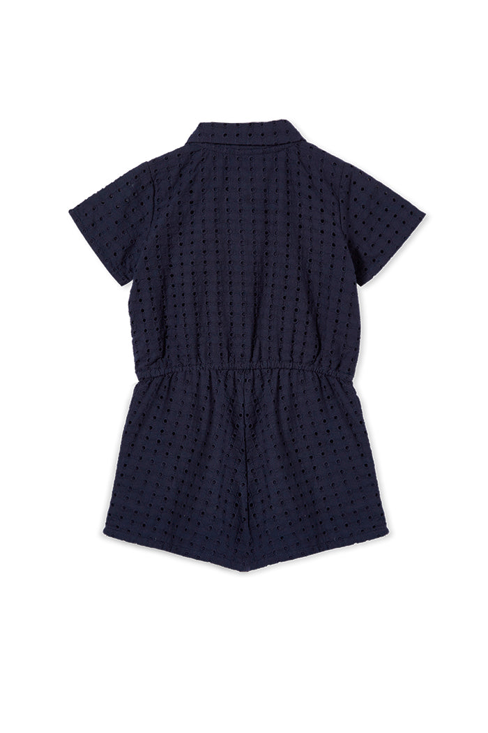 Navy Broderie Playsuit