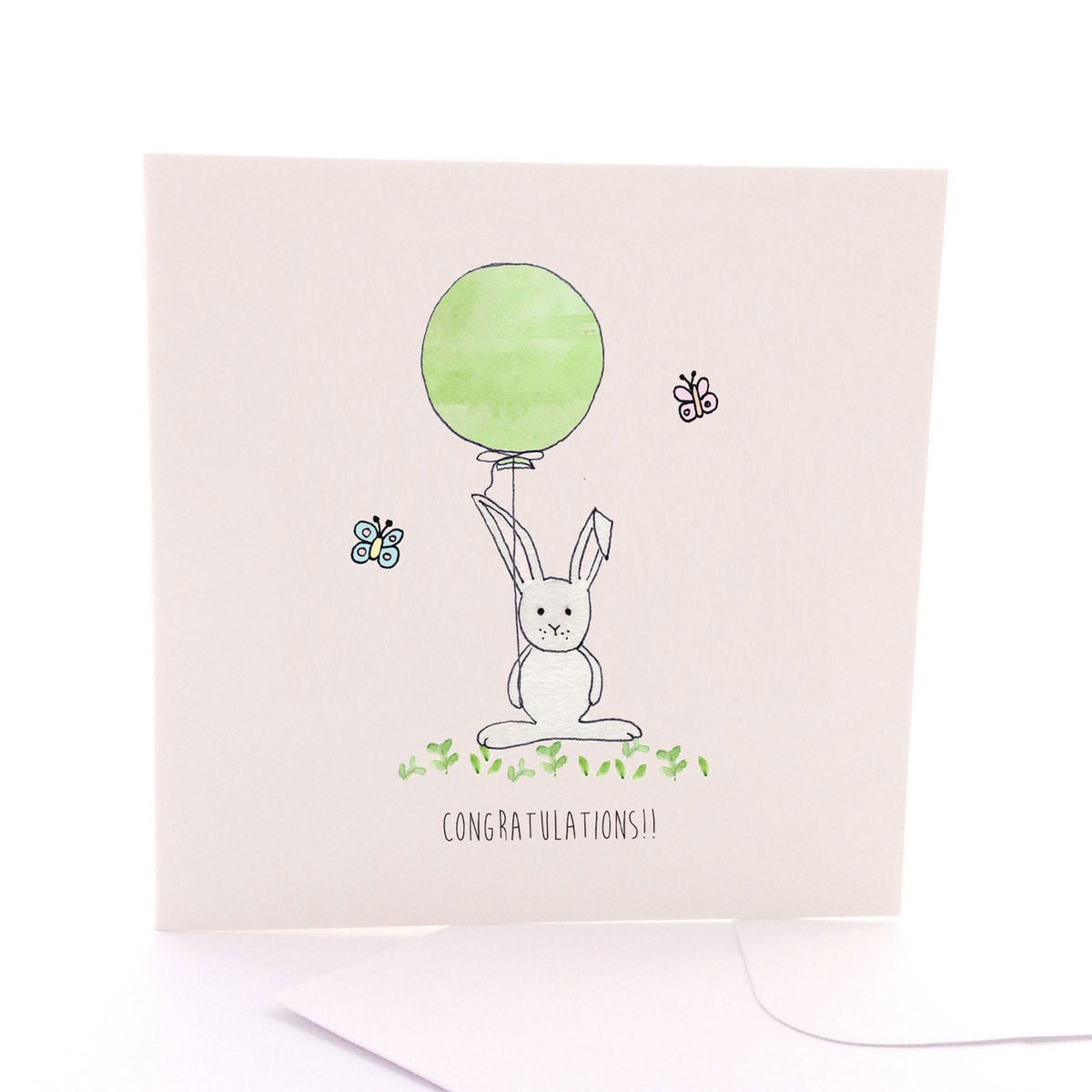 Pleasant Tree Cards | Bunny Congrats Green