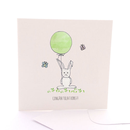 Pleasant Tree Cards | Bunny Congrats Green