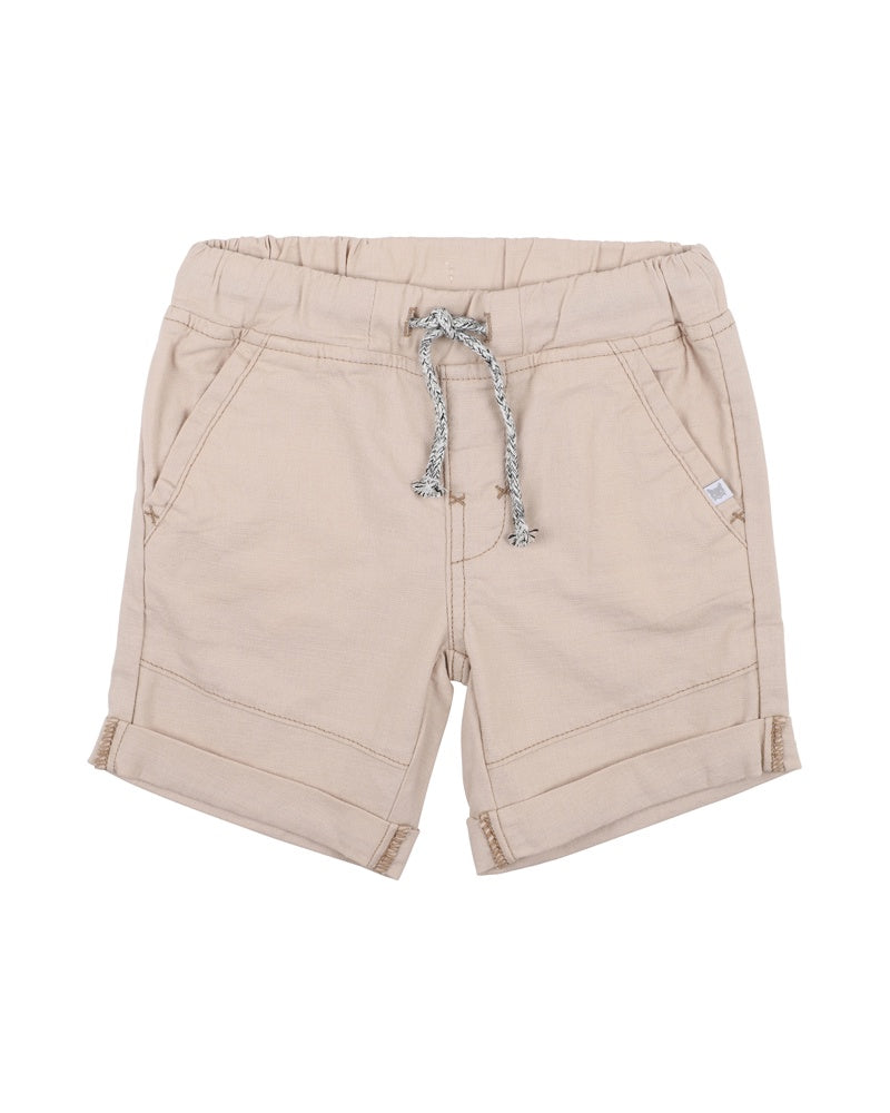 Almond Canvas Woven Shorts | 3-7