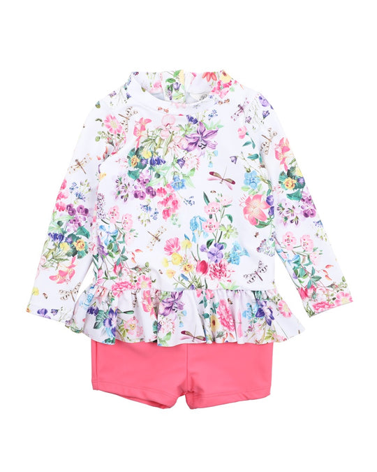 Allegra LS Rash Top Sunsuit | White