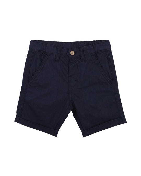 Navy Linen Blend Shorts | 3-7