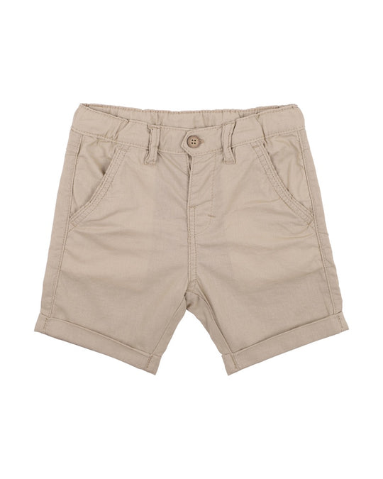 Stone Linen Blend Shorts | 3-7