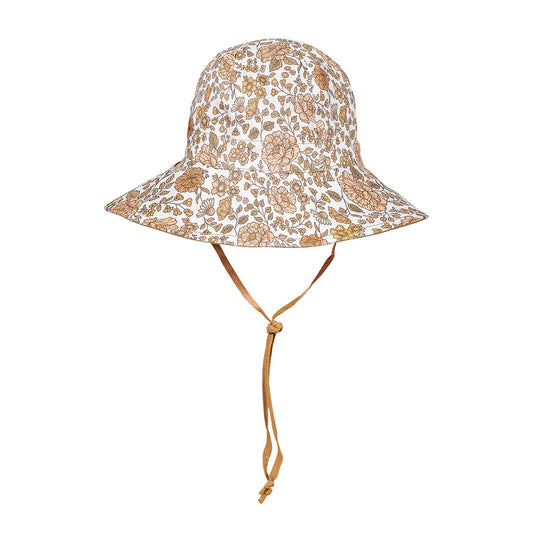 'Wanderer' Girls Reversible Panelled Bucket Sun Hat - Marie / Maize